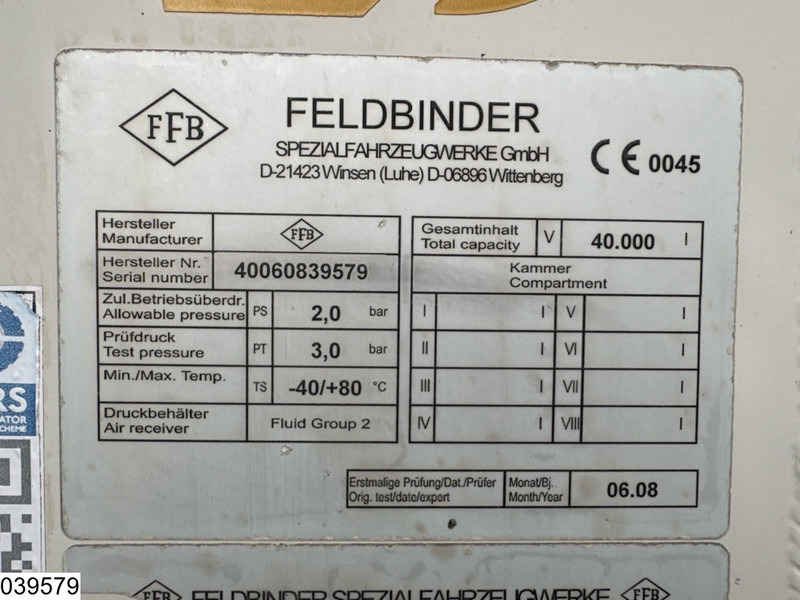 Feldbinder Silo 40.000 Liter, 3 Comp - Semirreboque tanque: foto 4 Feldbinder Silo 40.000 Liter, 3 Comp - Semirreboque tanque: foto 4