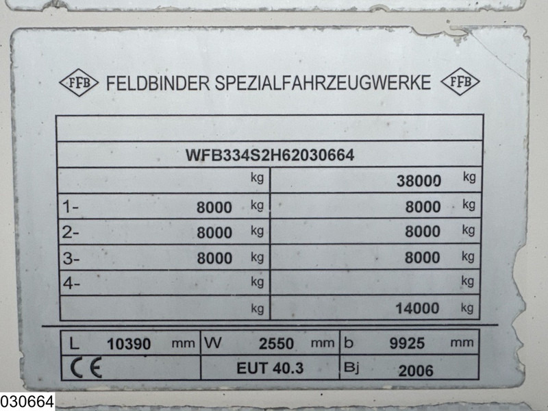 Feldbinder Silo 40.000 Liter, 3 Comp - Semirreboque tanque: foto 4 Feldbinder Silo 40.000 Liter, 3 Comp - Semirreboque tanque: foto 4