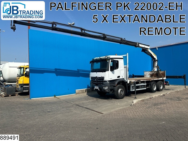 Mercedes-Benz Arocs 2636 6X4, EURO 6, Steel suspension, Palfinger - Camião de caixa aberta/ Plataforma, Camião grua: foto 1 Mercedes-Benz Arocs 2636 6X4, EURO 6, Steel suspension, Palfinger - Camião de caixa aberta/ Plataforma, Camião grua: foto 1