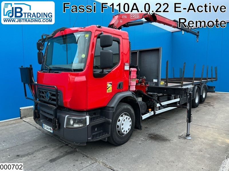 Renault D 26 320 6x2, EURO 6, Fassi, Remote - Camião de caixa aberta/ Plataforma, Camião grua: foto 1 Renault D 26 320 6x2, EURO 6, Fassi, Remote - Camião de caixa aberta/ Plataforma, Camião grua: foto 1