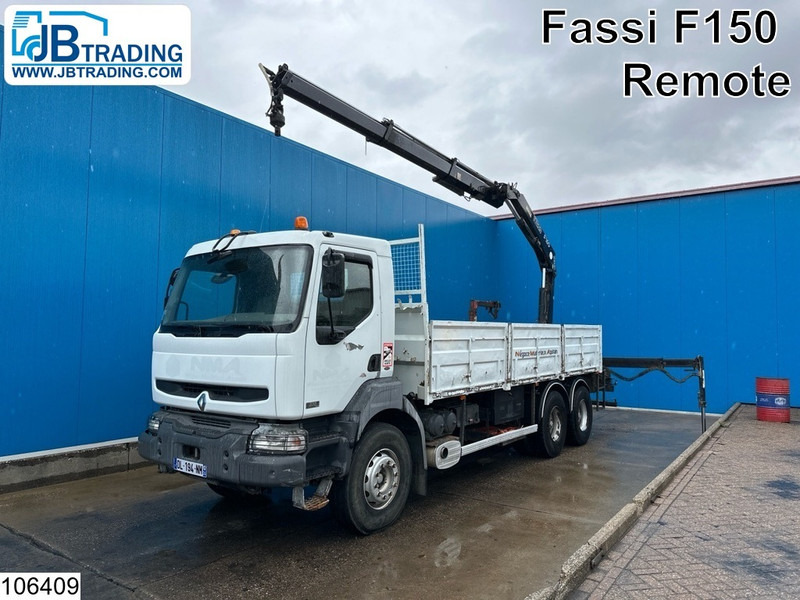 Renault Kerax 370 6x4, Manual, Fassi, Remote, Steelsuspension - Camião de caixa aberta/ Plataforma, Camião grua: foto 1 Renault Kerax 370 6x4, Manual, Fassi, Remote, Steelsuspension - Camião de caixa aberta/ Plataforma, Camião grua: foto 1