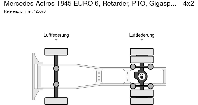 Tractor Mercedes-Benz Actros 1845 EURO 6, Retarder, PTO, Gigaspace, Lowdeck: foto 15