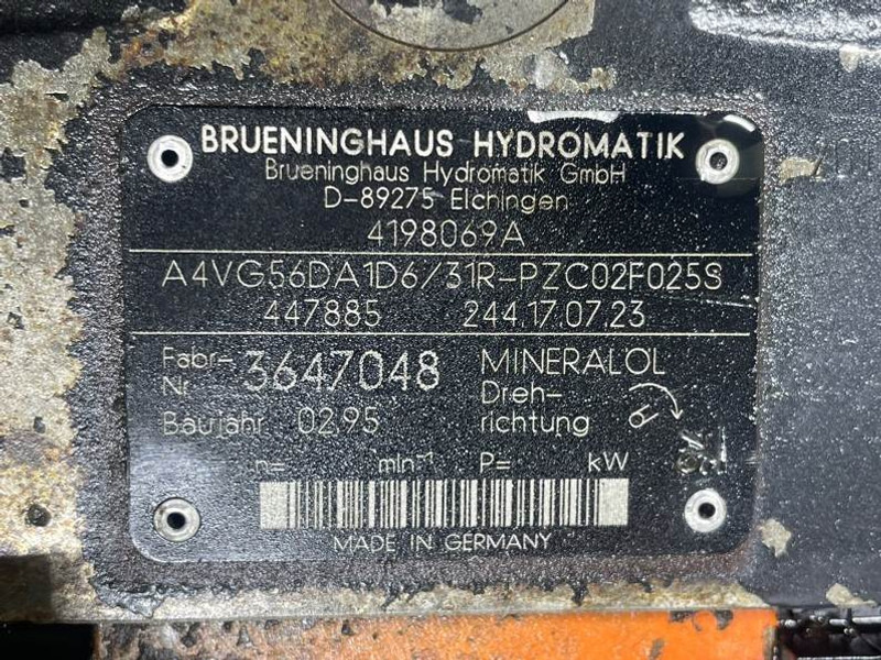 Hidráulica por Máquina de construção Ahlmann AZ6-Hydromatik A4VG56DA1D6/31R-Drive pump/Rijpomp: foto 9