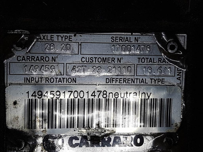 Komatsu WA70-5-Carraro 28.20-149459-Axle housing/Achskörpe - Eixo e peças por Máquina de construção: foto 3 Komatsu WA70-5-Carraro 28.20-149459-Axle housing/Achskörpe - Eixo e peças por Máquina de construção: foto 3