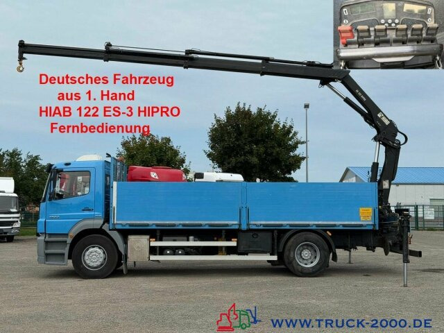 Mercedes-Benz Axor 1833 Hiab 122 ES-3 10m=1,2t. faltbar remote - Camião de caixa aberta/ Plataforma, Camião grua: foto 1 Mercedes-Benz Axor 1833 Hiab 122 ES-3 10m=1,2t. faltbar remote - Camião de caixa aberta/ Plataforma, Camião grua: foto 1