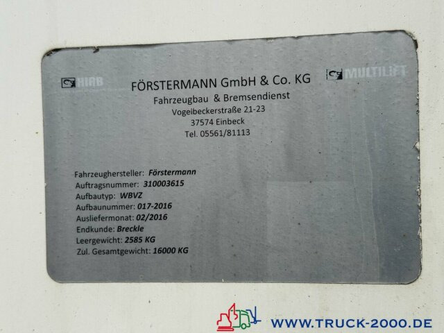 Carroçaria para furgões Wechselbrücke BDF Koffer Förstermann ca. 50 m3: foto 9