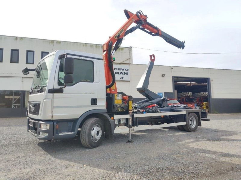 MAN TGL 12.250 Containersysteem met kraan Palfinger PK9001 + Remote - Camião polibenne, Camião grua: foto 1 MAN TGL 12.250 Containersysteem met kraan Palfinger PK9001 + Remote - Camião polibenne, Camião grua: foto 1