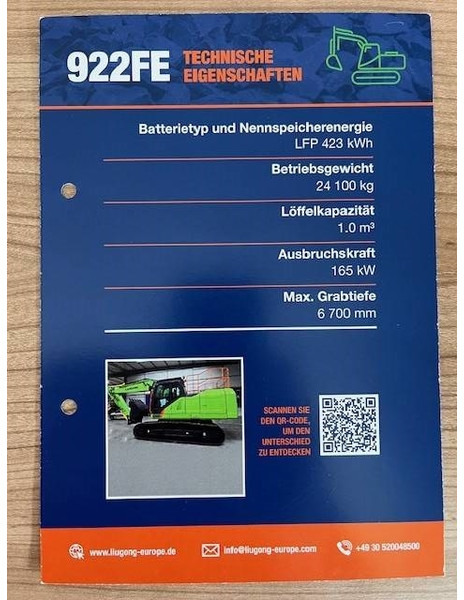 LIUGONG 922 FE vollelektrisch, 24.100 kg - Escavadora de rastos: foto 4 LIUGONG 922 FE vollelektrisch, 24.100 kg - Escavadora de rastos: foto 4