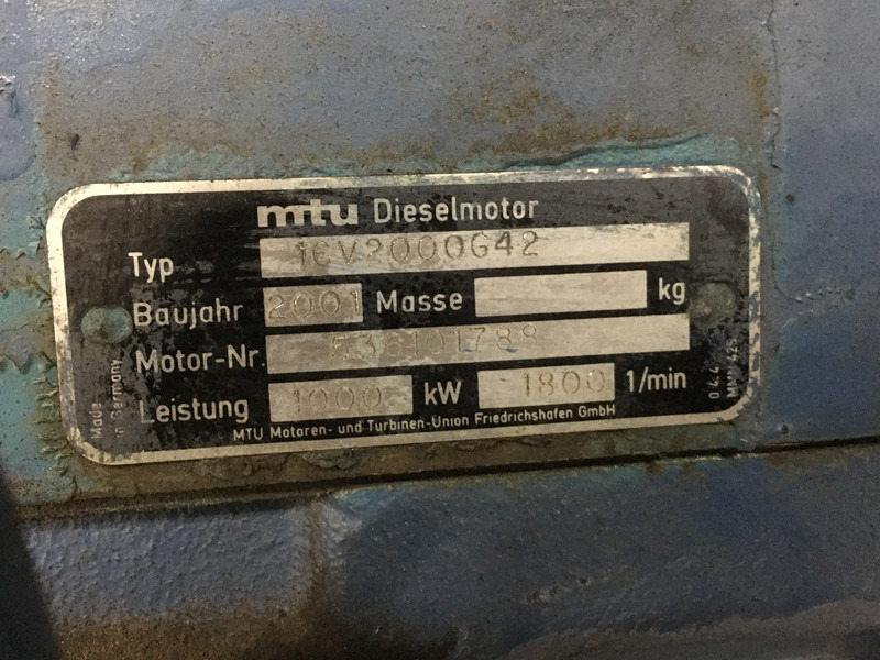 MTU 16V2000G42 USED - Máquina de construção: foto 5 MTU 16V2000G42 USED - Máquina de construção: foto 5
