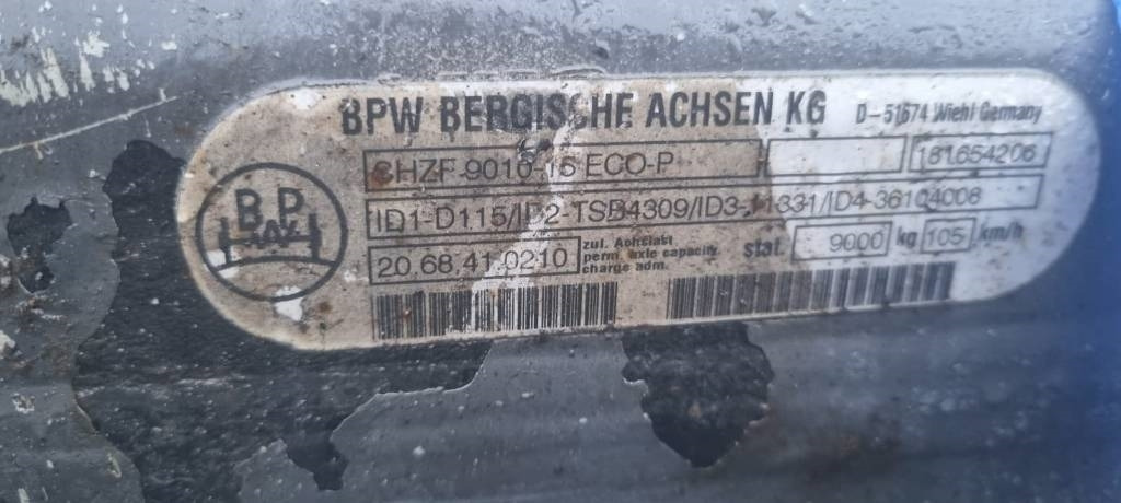 BPW Traileraxle 22,5'' SHZF-9010-15 ECO-P 9000kg - Eixo e peças por Camião: foto 4 BPW Traileraxle 22,5'' SHZF-9010-15 ECO-P 9000kg - Eixo e peças por Camião: foto 4