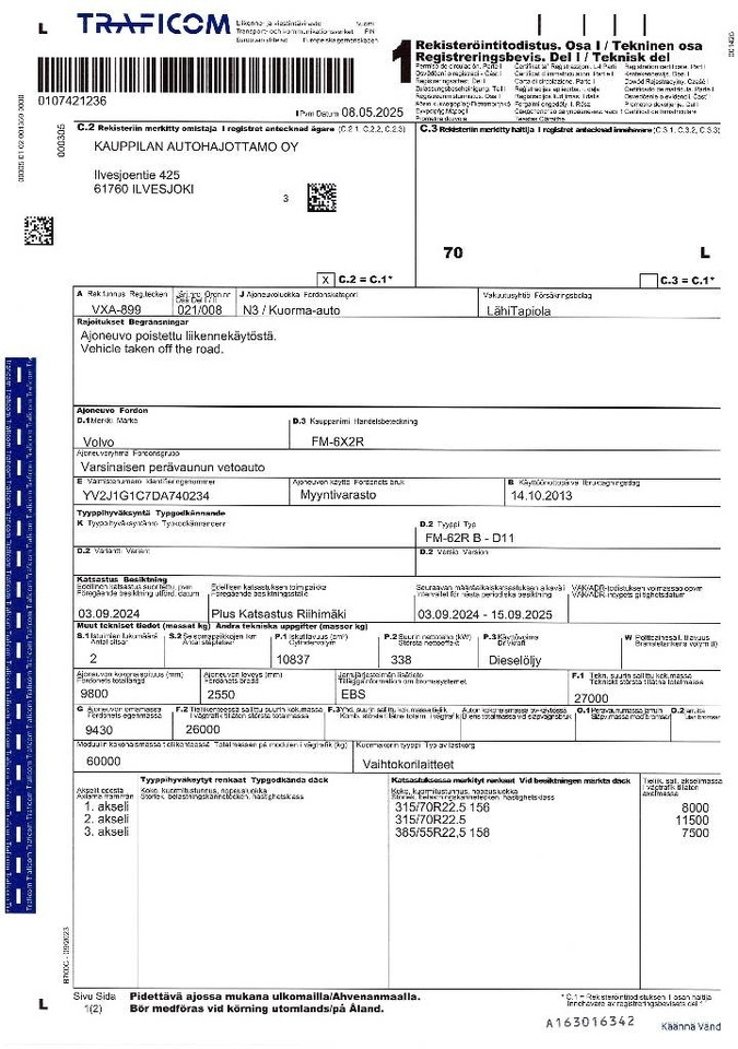 Camião transportador de contêineres/ Caixa móvel Volvo FM-11: foto 12