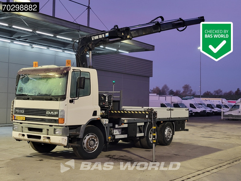 DAF 75CF.250 CF 6X2 HIAB 190W3 Crane Kran Remote Rotator Steering Axle Automatic Euro 3 - Camião de caixa aberta/ Plataforma, Camião grua: foto 1 DAF 75CF.250 CF 6X2 HIAB 190W3 Crane Kran Remote Rotator Steering Axle Automatic Euro 3 - Camião de caixa aberta/ Plataforma, Camião grua: foto 1