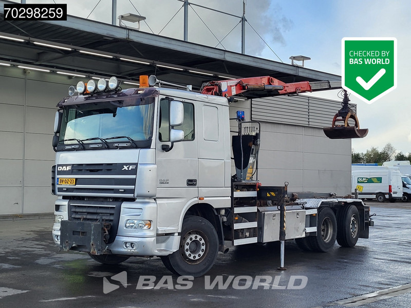 DAF XF105.410 XF 6X2 NL-Truck HMF 1643 Z2 Crane 24T Container system Lift+Steering-Axle Euro 5 - Camião com sistema de cabo, Camião grua: foto 1 DAF XF105.410 XF 6X2 NL-Truck HMF 1643 Z2 Crane 24T Container system Lift+Steering-Axle Euro 5 - Camião com sistema de cabo, Camião grua: foto 1