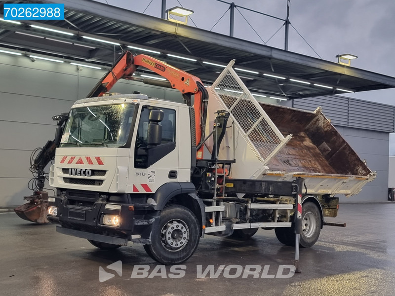 Camião basculante, Camião grua Iveco Trakker 310 4X2 Palfinger PK12000 Kran 2-way Tipper Manual Euro 4: foto 6