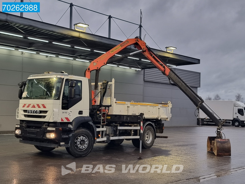 Camião basculante, Camião grua Iveco Trakker 310 4X2 Palfinger PK12000 Kran 2-way Tipper Manual Euro 4: foto 8