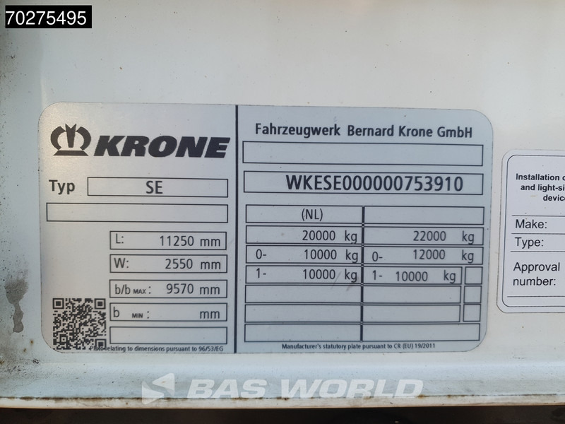 Semi-reboque de lona Krone SE City Lenkachse Ladebordwand TÜV 05/25: foto 12