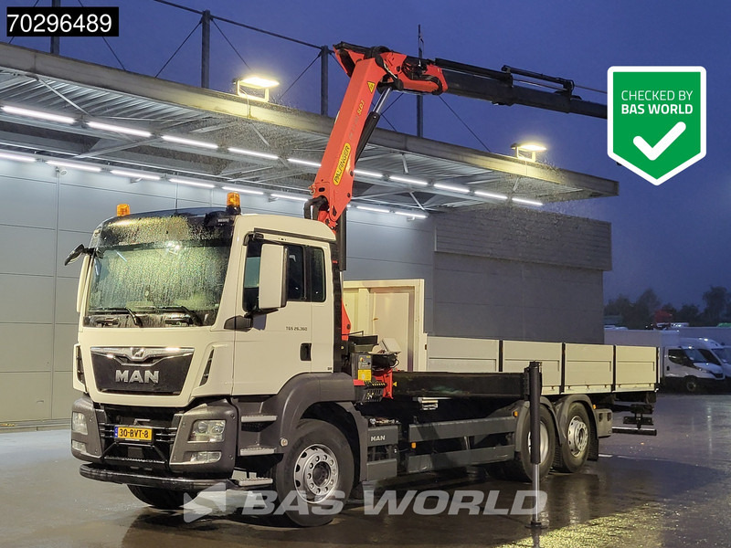 MAN TGS 26.360 TGS 6X2 NL-Truck Palfinger PK17.001 Crane Kran Lift+Steering-Axle Navi Euro 6 Palfinger - Camião de caixa aberta/ Plataforma, Camião grua: foto 1 MAN TGS 26.360 TGS 6X2 NL-Truck Palfinger PK17.001 Crane Kran Lift+Steering-Axle Navi Euro 6 Palfinger - Camião de caixa aberta/ Plataforma, Camião grua: foto 1