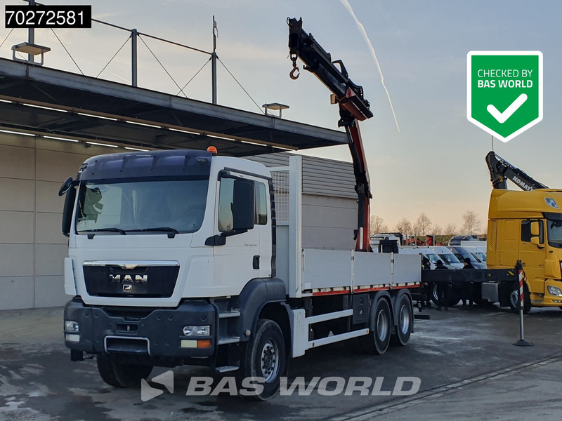 MAN TGS 26.440 6X4 Palfinger PK18002 EH Kran Crane Manual Remote Euro 5 - Camião de caixa aberta/ Plataforma, Camião grua: foto 1 MAN TGS 26.440 6X4 Palfinger PK18002 EH Kran Crane Manual Remote Euro 5 - Camião de caixa aberta/ Plataforma, Camião grua: foto 1
