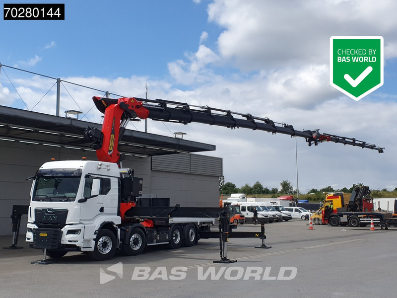 MAN TGS 35.520 8X4 Palfinger PK135.002 TEC 7 Kran Crane Hydrodrive Lift+steering axle Navi LED Euro 6 - Camião de caixa aberta/ Plataforma, Camião grua: foto 1 MAN TGS 35.520 8X4 Palfinger PK135.002 TEC 7 Kran Crane Hydrodrive Lift+steering axle Navi LED Euro 6 - Camião de caixa aberta/ Plataforma, Camião grua: foto 1