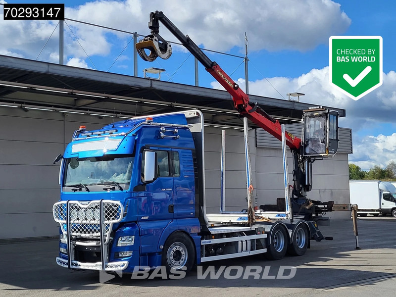 MAN TGX 33.580 TGX 6X4 Palfinger Epsilon Wood crane Holztransport Retarder Navi Xenon Euro 6 - Camião de transporte de madeira, Camião grua: foto 1 MAN TGX 33.580 TGX 6X4 Palfinger Epsilon Wood crane Holztransport Retarder Navi Xenon Euro 6 - Camião de transporte de madeira, Camião grua: foto 1