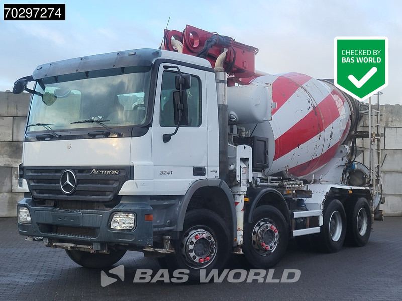 Mercedes-Benz Actros 3241 8X4 Putzmeister M24-3 Pump + 9m3 LIEBHERR Mixer Steelsuspension 3-Pedals Euro 4 - Autobomba de betão: foto 1 Mercedes-Benz Actros 3241 8X4 Putzmeister M24-3 Pump + 9m3 LIEBHERR Mixer Steelsuspension 3-Pedals Euro 4 - Autobomba de betão: foto 1