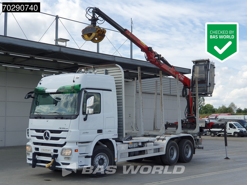 Mercedes-Benz Actros 3346 6X4 Original KM's! FTG V10CX.81 Kran Crane Holztransport Big-Axle Steelsuspension - Camião de transporte de madeira, Camião grua: foto 1 Mercedes-Benz Actros 3346 6X4 Original KM's! FTG V10CX.81 Kran Crane Holztransport Big-Axle Steelsuspension - Camião de transporte de madeira, Camião grua: foto 1