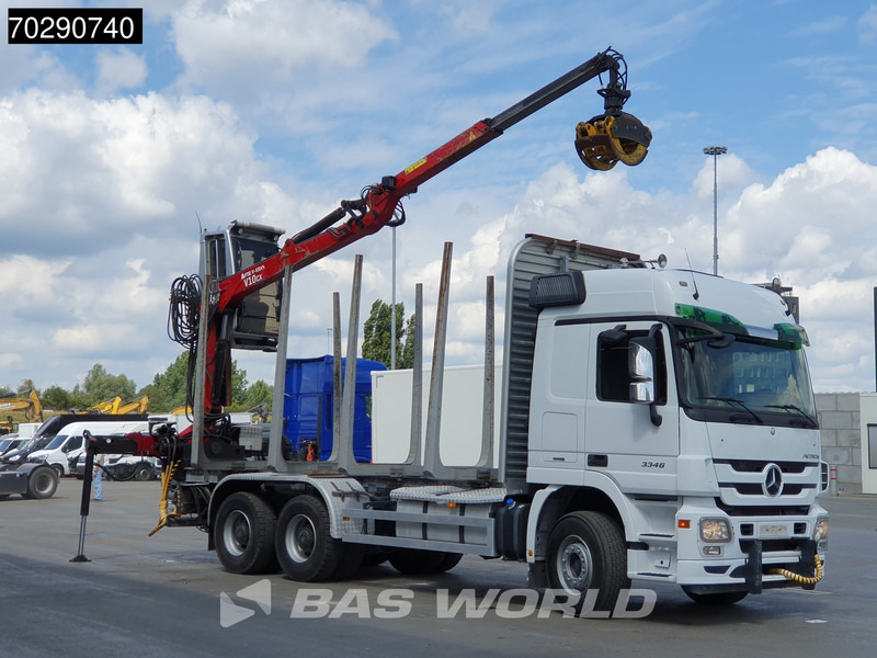 Mercedes-Benz Actros 3346 6X4 Original KM's! Wood Crane Big-Axle Steelsuspension Euro 5 - Camião de transporte de madeira, Camião grua: foto 3 Mercedes-Benz Actros 3346 6X4 Original KM's! Wood Crane Big-Axle Steelsuspension Euro 5 - Camião de transporte de madeira, Camião grua: foto 3