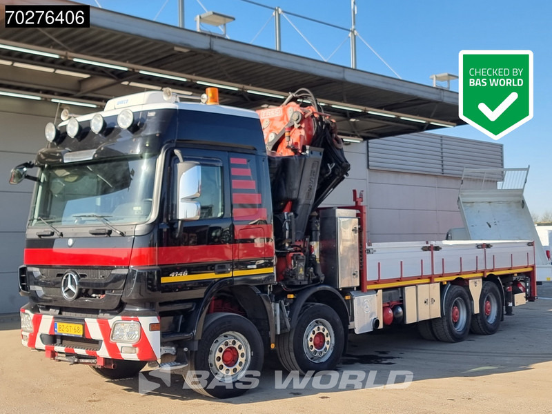 Camião de caixa aberta/ Plataforma, Camião grua Mercedes-Benz Actros 4146 8X4 FASSI F600AXP.26 Crane Kran NL-Truck Euro 5: foto 8