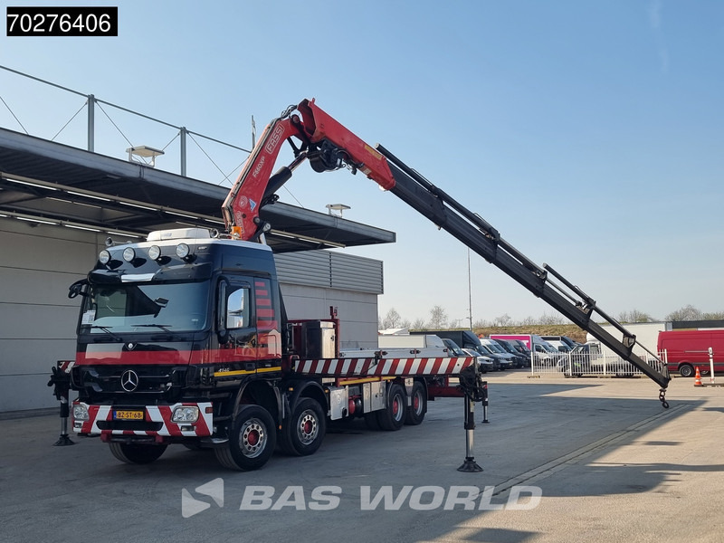 Camião de caixa aberta/ Plataforma, Camião grua Mercedes-Benz Actros 4146 8X4 FASSI F600AXP.26 Crane Kran NL-Truck Euro 5: foto 6