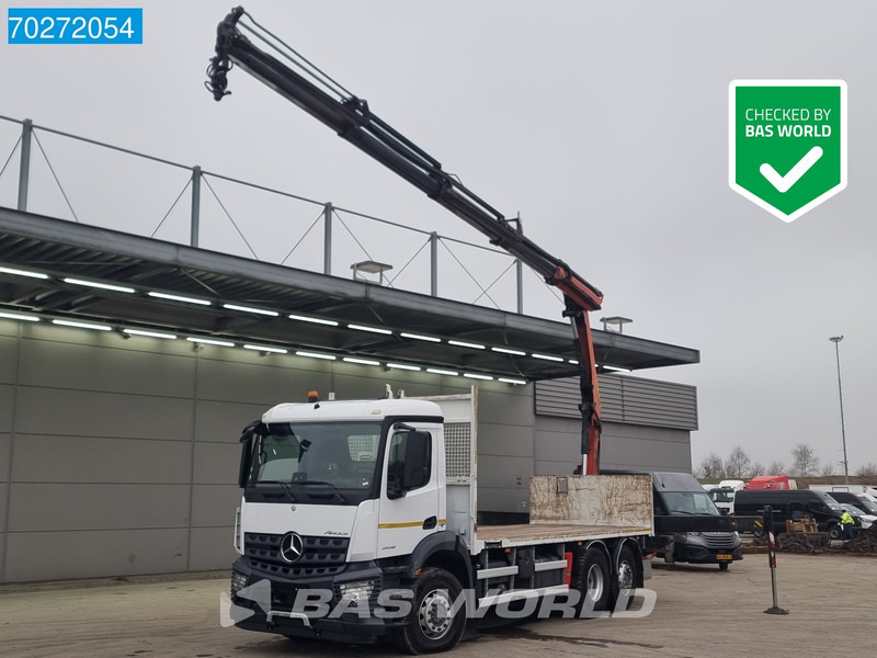 Mercedes-Benz Arocs 2536 6X2 Palfinger PK 16002 Crane Lenkasche Euro 6 - Camião de caixa aberta/ Plataforma, Camião grua: foto 1 Mercedes-Benz Arocs 2536 6X2 Palfinger PK 16002 Crane Lenkasche Euro 6 - Camião de caixa aberta/ Plataforma, Camião grua: foto 1