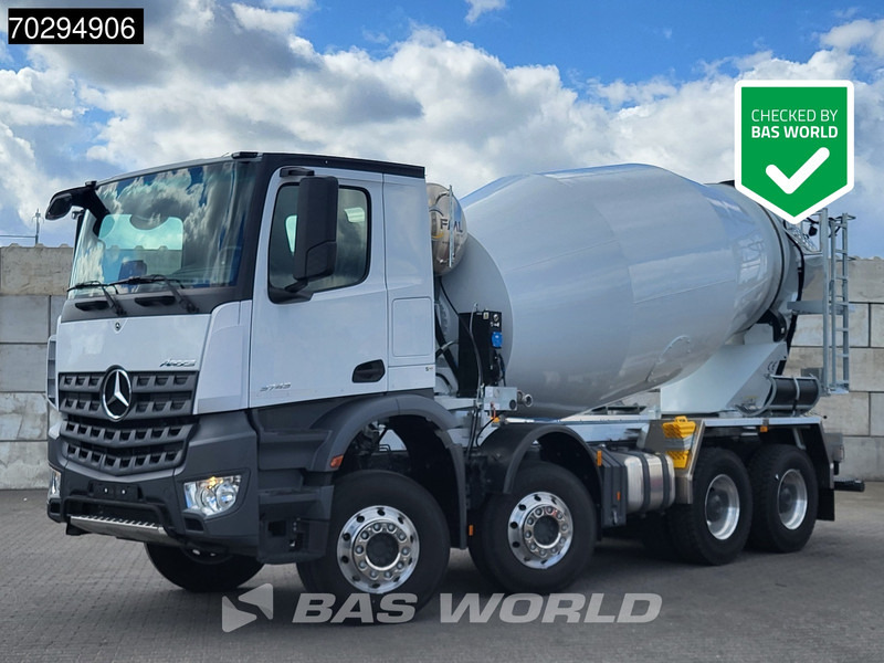 Mercedes-Benz Arocs 3743 8X4 New! 10m3 FML BSH 103 Mixer Steelsuspension Big-Axle Automatic Euro 6 - Camião betoneira: foto 1 Mercedes-Benz Arocs 3743 8X4 New! 10m3 FML BSH 103 Mixer Steelsuspension Big-Axle Automatic Euro 6 - Camião betoneira: foto 1