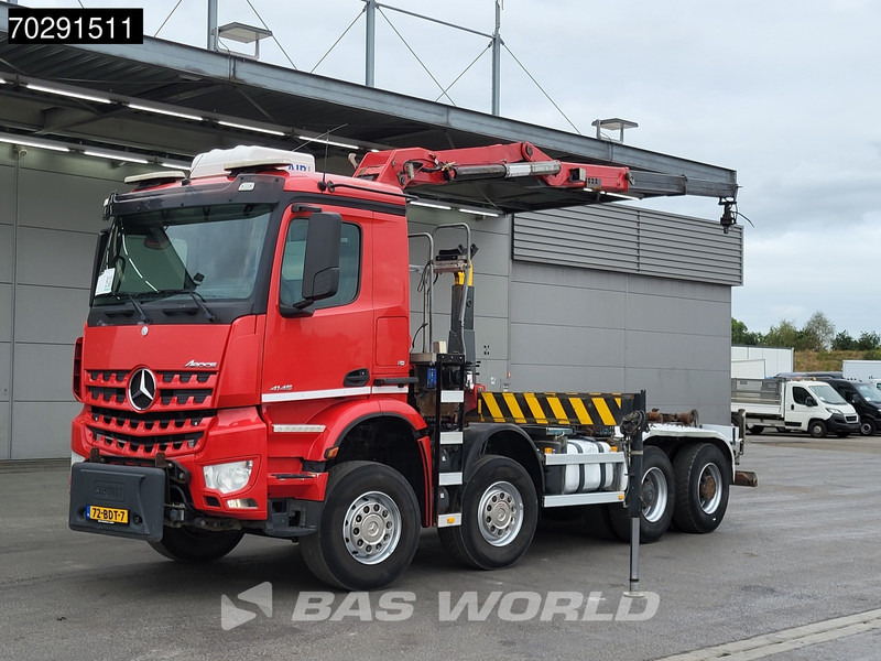 Mercedes-Benz Arocs 4145 8X4 NL-Truck HMF 2243 Z Crane Hyva 26-51-S Steelsuspension Big-Axle Automatic Euro 6 - Camião polibenne, Camião grua: foto 1 Mercedes-Benz Arocs 4145 8X4 NL-Truck HMF 2243 Z Crane Hyva 26-51-S Steelsuspension Big-Axle Automatic Euro 6 - Camião polibenne, Camião grua: foto 1
