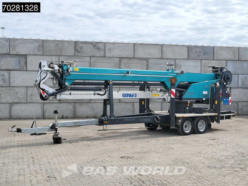Paus PTK31 2 axles 661 Betriebsstun. 31meter Aanhangerkraan op 3500kg - Reboque plataforma/ Caixa aberta: foto 1 Paus PTK31 2 axles 661 Betriebsstun. 31meter Aanhangerkraan op 3500kg - Reboque plataforma/ Caixa aberta: foto 1