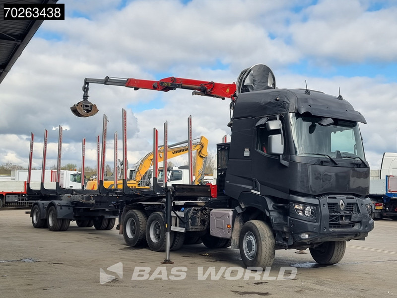 Renault K 520 6X6 Holz Kran Palfinger Q180Z96 6x6 Big-Axle Steelsuspension - Camião de transporte de madeira, Camião grua: foto 2 Renault K 520 6X6 Holz Kran Palfinger Q180Z96 6x6 Big-Axle Steelsuspension - Camião de transporte de madeira, Camião grua: foto 2