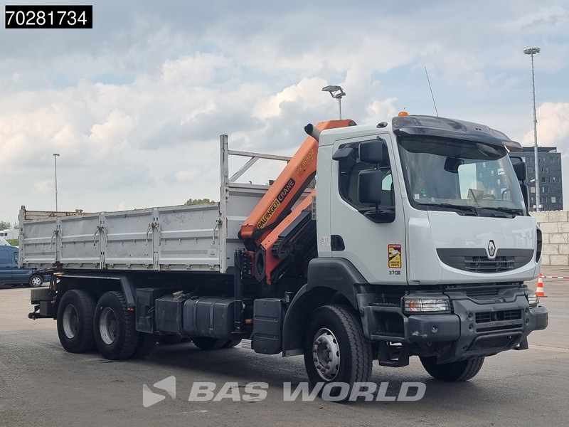 Camião basculante, Camião grua Renault Kerax 370 6X4 Palfinger PK16502 Kran Crane Big-Axle Steel suspension Euro 4: foto 12