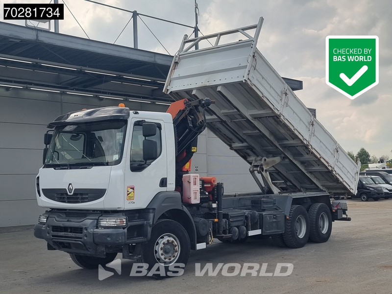 Camião basculante, Camião grua Renault Kerax 370 6X4 Palfinger PK16502 Kran Crane Big-Axle Steel suspension Euro 4: foto 8