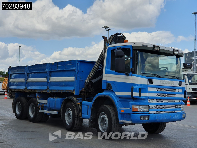 Camião basculante, Camião grua Scania G420 8X4 15m3 tipper Hiab 144 Crane Steelsuspension Manual Big-Axle Euro 3: foto 11
