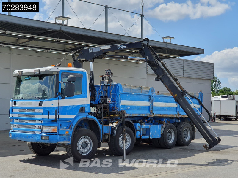 Camião basculante, Camião grua Scania G420 8X4 15m3 tipper Hiab 144 Crane Steelsuspension Manual Big-Axle Euro 3: foto 5