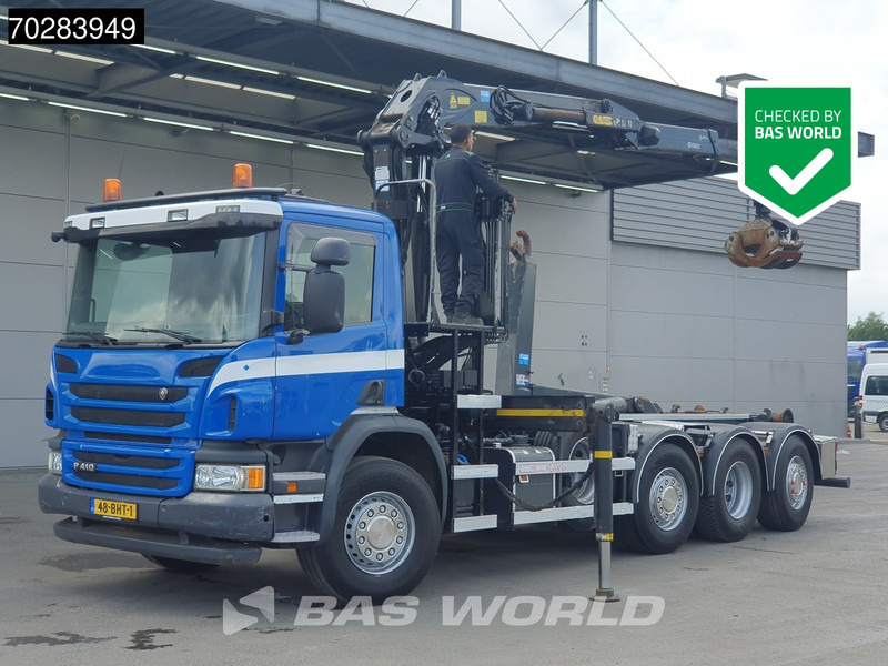 Scania P410 8X2 NL-Truck Palfinger Q150Z Crane 30T VDL hooklift Lift-Lenkachse Euro 6 - Camião polibenne, Camião grua: foto 1 Scania P410 8X2 NL-Truck Palfinger Q150Z Crane 30T VDL hooklift Lift-Lenkachse Euro 6 - Camião polibenne, Camião grua: foto 1
