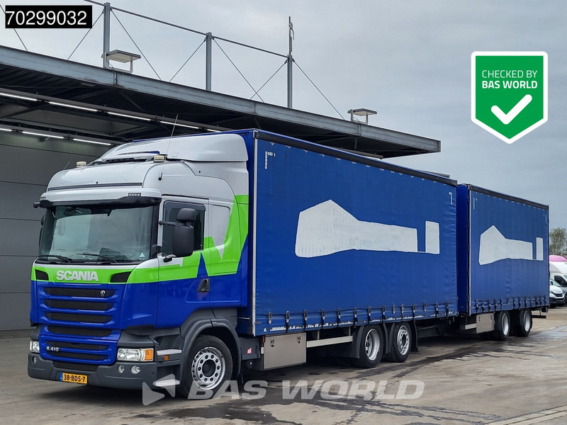 Scania R410 R 6X2 NL-Combi Curtainsides Lift+steering axle Automatic Euro 6 - Camião de lona: foto 1 Scania R410 R 6X2 NL-Combi Curtainsides Lift+steering axle Automatic Euro 6 - Camião de lona: foto 1