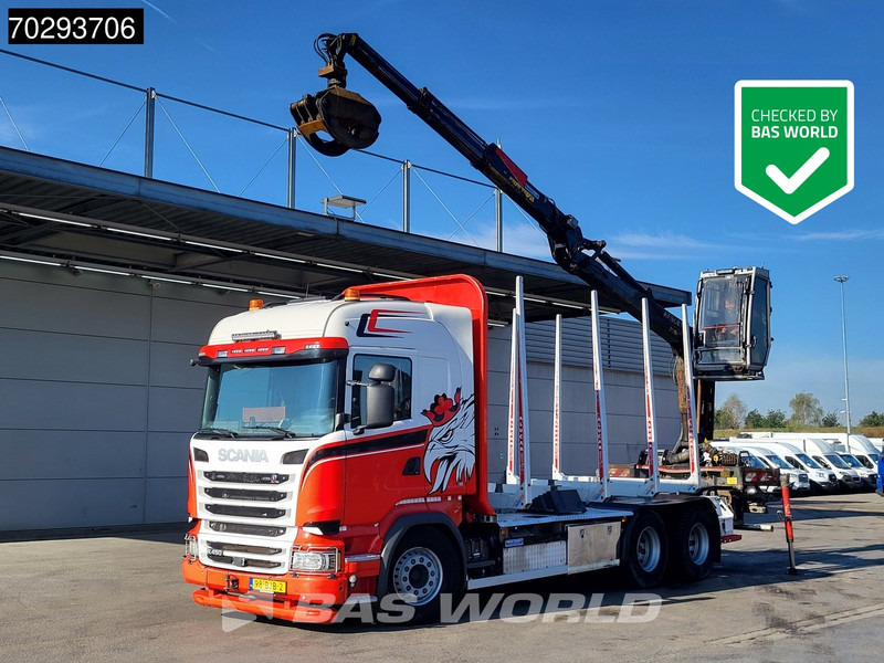 Scania R450 R 6X4 NL-Truck Kesla 2110T Crane Kran Holztransport Manual ACC Xenon Euro 6 - Camião de transporte de madeira, Camião grua: foto 1 Scania R450 R 6X4 NL-Truck Kesla 2110T Crane Kran Holztransport Manual ACC Xenon Euro 6 - Camião de transporte de madeira, Camião grua: foto 1