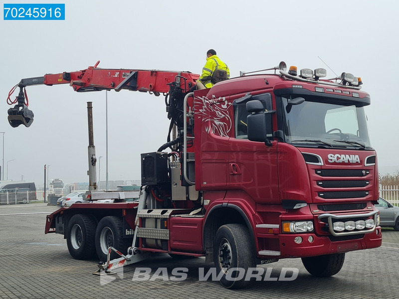 Scania R580 6X4 3-Pedals Jonsered J28505 83 Crane Kran Steel-suspension Retarder Euro 6 - Camião de transporte de madeira, Camião grua: foto 3 Scania R580 6X4 3-Pedals Jonsered J28505 83 Crane Kran Steel-suspension Retarder Euro 6 - Camião de transporte de madeira, Camião grua: foto 3
