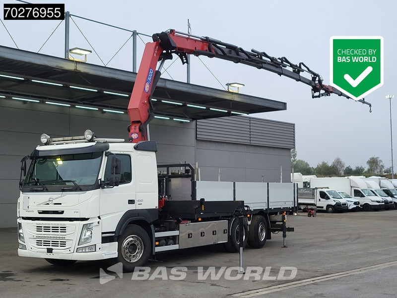 Volvo FM 450 6X2 HMF3220 K5 + Jib K5 Crane Kran Lift-Steering Axle VEB+ Automatic - Camião de caixa aberta/ Plataforma, Camião grua: foto 1 Volvo FM 450 6X2 HMF3220 K5 + Jib K5 Crane Kran Lift-Steering Axle VEB+ Automatic - Camião de caixa aberta/ Plataforma, Camião grua: foto 1