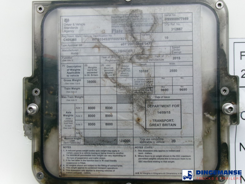Semirreboque tanque Feldbinder Powder tank alu 36 m3 / 1 comp: foto 20