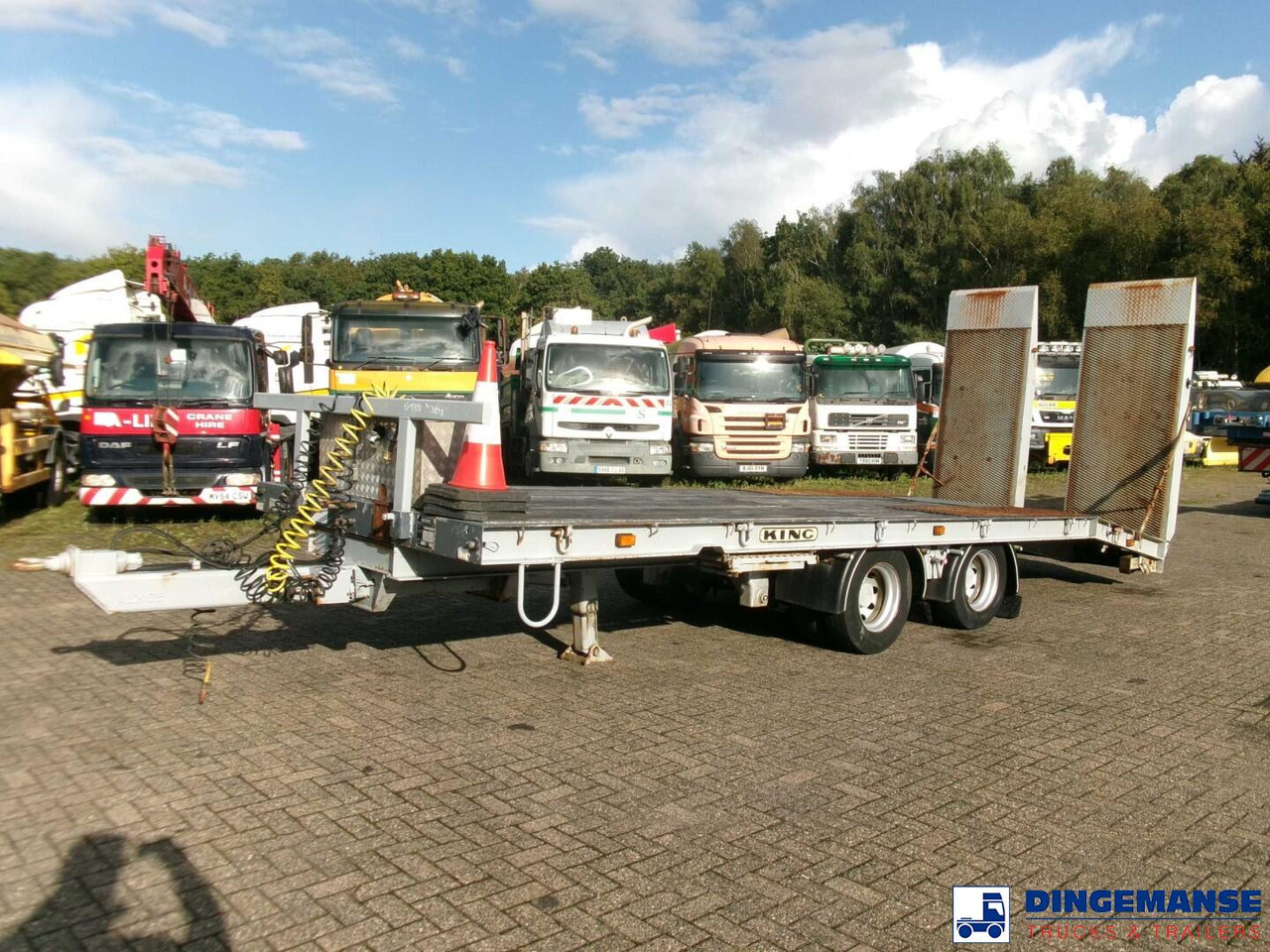 Reboque transporte de veículos para transporte de combustível King 2-axle platform drawbar trailer 14t + ramps: foto 1