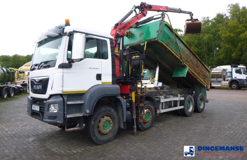 MAN TGS 35.400 8X4 RHD tipper + Palfinger Epsilon M125L - Camião grua: foto 1 MAN TGS 35.400 8X4 RHD tipper + Palfinger Epsilon M125L - Camião grua: foto 1