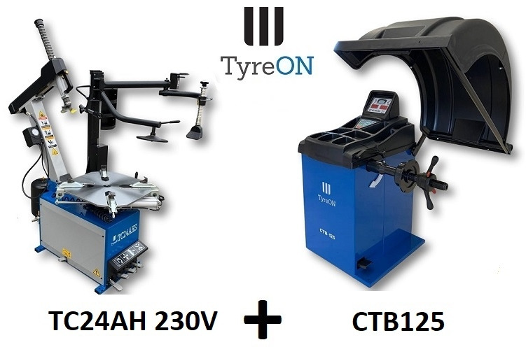 24 Inch car tyre changer with airbooster 230V + car wheel balancer - Equipamento para oficina: foto 1 24 Inch car tyre changer with airbooster 230V + car wheel balancer - Equipamento para oficina: foto 1
