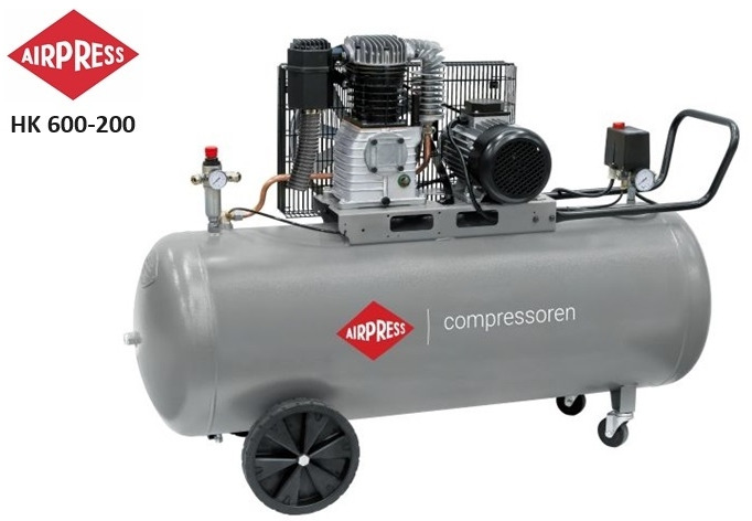 Airpress HK 600-200 Pro air compressor - 10 bar - 4 pk - 3 kW - 539 L/min. - 200L tank - Equipamento para oficina: foto 1 Airpress HK 600-200 Pro air compressor - 10 bar - 4 pk - 3 kW - 539 L/min. - 200L tank - Equipamento para oficina: foto 1