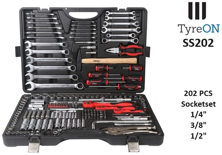 SS202 Professional Socket Set 202-piece 1/8 - 1/4 - 1/2 Inch - Chrome Vanadium - Equipamento para oficina: foto 2 SS202 Professional Socket Set 202-piece 1/8 - 1/4 - 1/2 Inch - Chrome Vanadium - Equipamento para oficina: foto 2