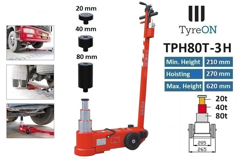 TPH80T-3H Air hydraulic jack 80 Tons - Minimum height 21 cm - Equipamento para oficina: foto 1 TPH80T-3H Air hydraulic jack 80 Tons - Minimum height 21 cm - Equipamento para oficina: foto 1